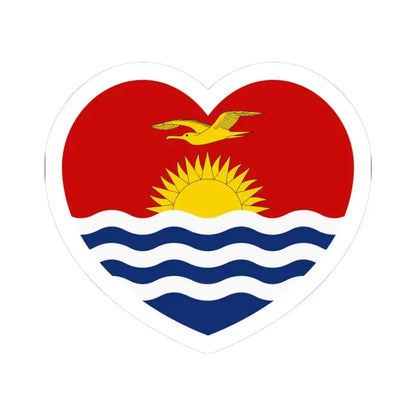 Heart Flag of Kiribati - STICKER Vinyl Kiss-Cut Decal 3 Inch White - The Sticker Space