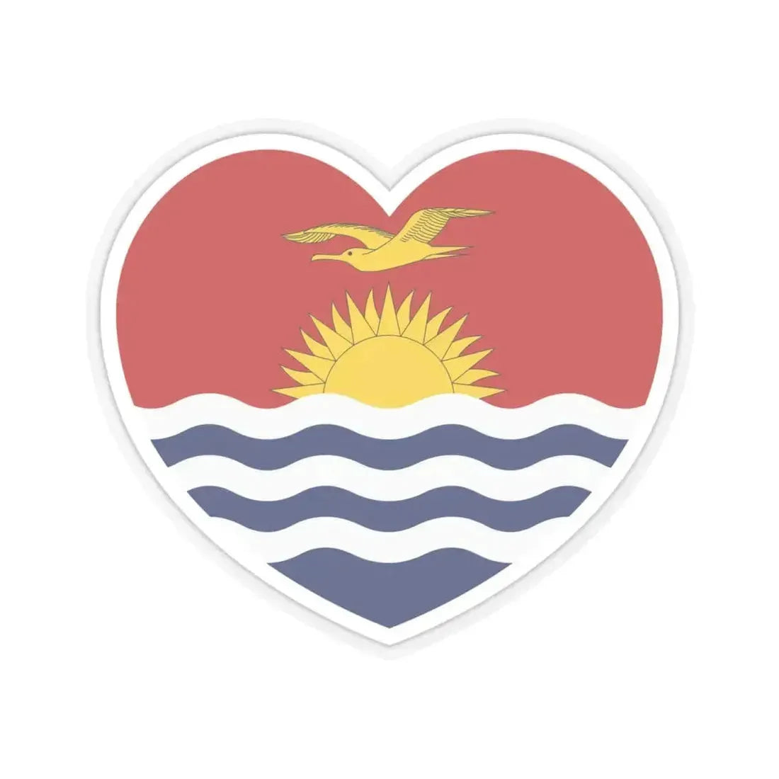 Heart Flag of Kiribati - STICKER Vinyl Kiss-Cut Decal 4 Inch Transparent - The Sticker Space