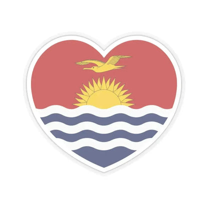 Heart Flag of Kiribati - STICKER Vinyl Kiss-Cut Decal 4 Inch Transparent - The Sticker Space