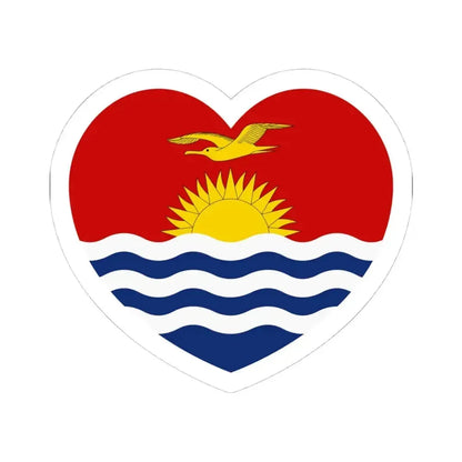 Heart Flag of Kiribati - STICKER Vinyl Kiss-Cut Decal 4 Inch White - The Sticker Space