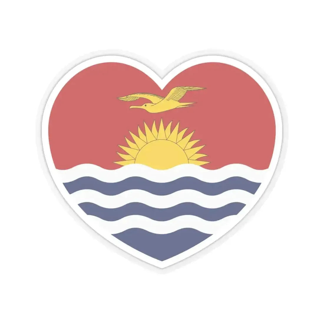 Heart Flag of Kiribati - STICKER Vinyl Kiss-Cut Decal 6 Inch Transparent - The Sticker Space
