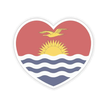 Heart Flag of Kiribati - STICKER Vinyl Kiss-Cut Decal 6 Inch Transparent - The Sticker Space