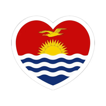 Heart Flag of Kiribati - STICKER Vinyl Kiss-Cut Decal 6 Inch White - The Sticker Space