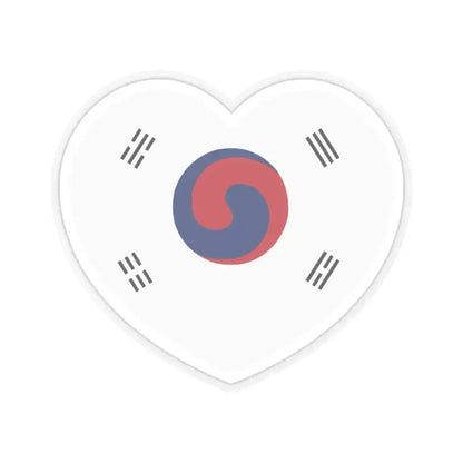 Heart Flag of Korea 1882-1910 - STICKER Vinyl Kiss-Cut Decal 2 Inch Transparent - The Sticker Space