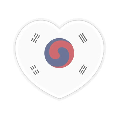 Heart Flag of Korea 1882-1910 - STICKER Vinyl Kiss-Cut Decal 3 Inch Transparent - The Sticker Space