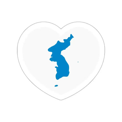 Heart Flag of Korea Unification - STICKER Vinyl Die-Cut Decal White Die-Cut 2 Inch - The Sticker Space