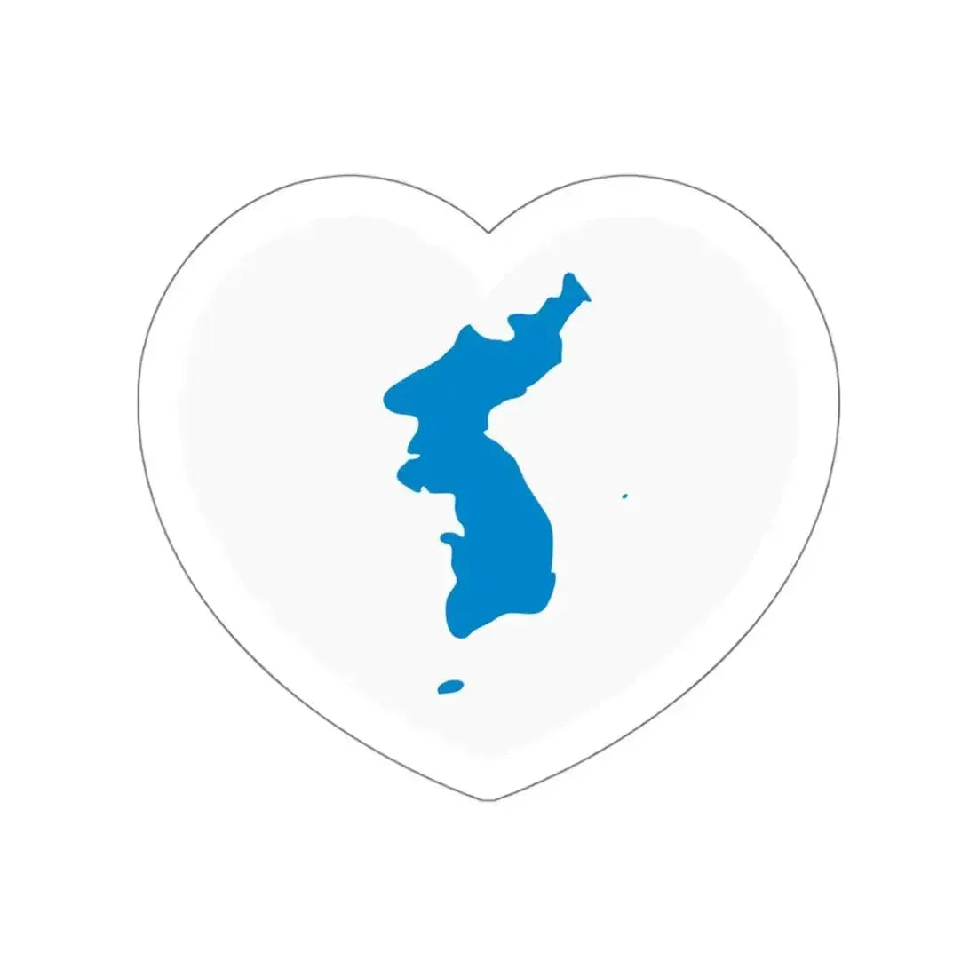 Heart Flag of Korea Unification - STICKER Vinyl Die-Cut Decal White Die-Cut 5 Inch - The Sticker Space