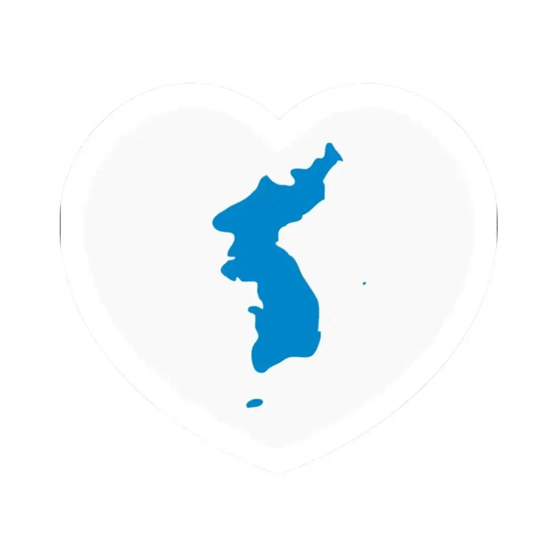 Heart Flag of Korea Unification - STICKER Vinyl Kiss-Cut Decal 2 Inch White - The Sticker Space