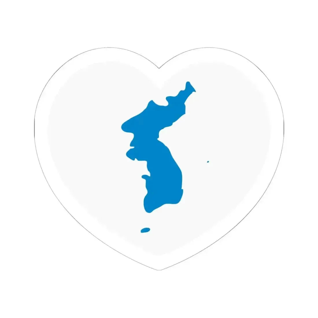 Heart Flag of Korea Unification - STICKER Vinyl Kiss-Cut Decal 6 Inch White - The Sticker Space