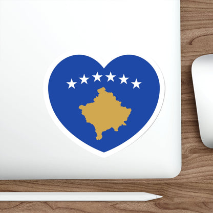 Heart Flag of Kosovo - STICKER Vinyl Die-Cut Decal-The Sticker Space