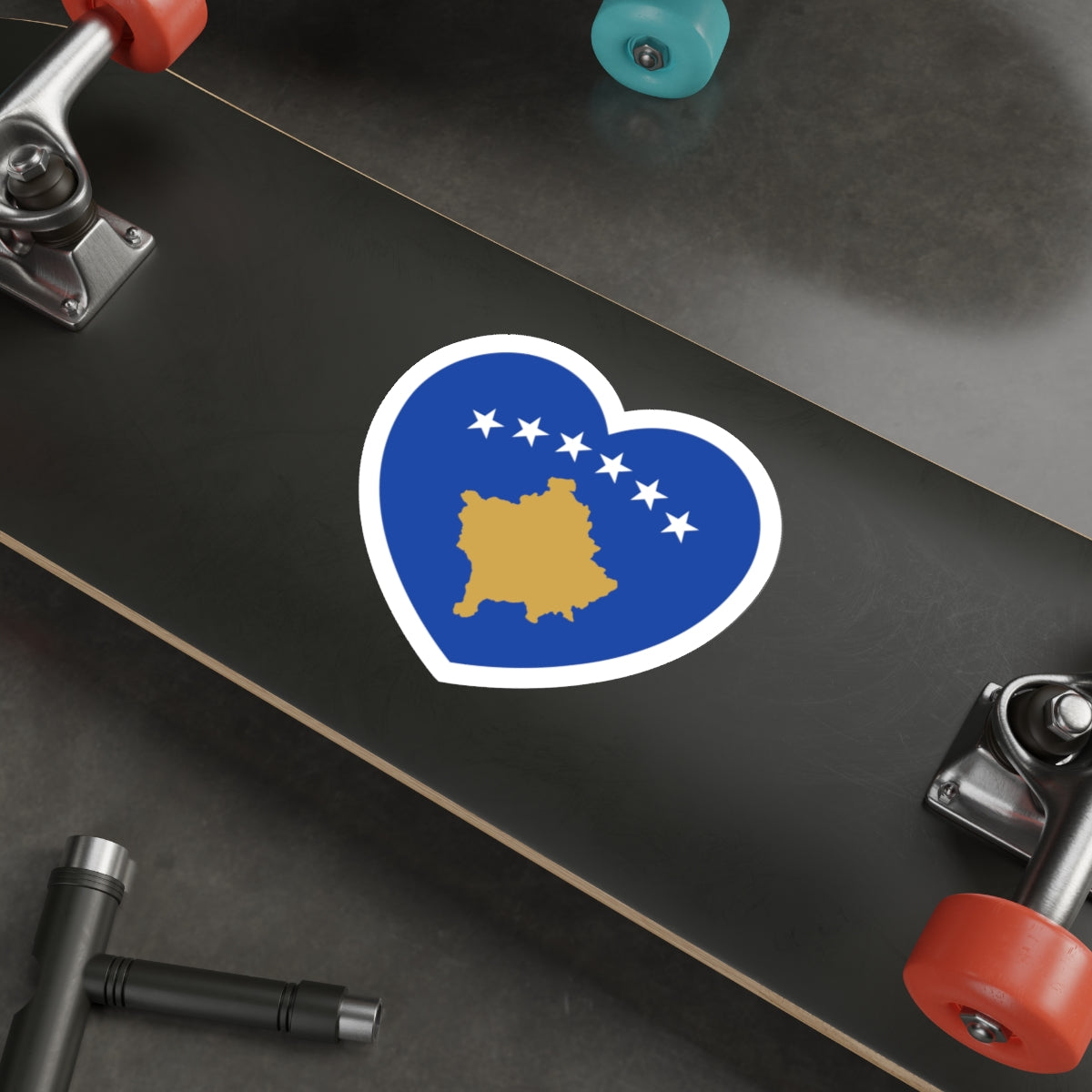 Heart Flag of Kosovo - STICKER Vinyl Die-Cut Decal-The Sticker Space