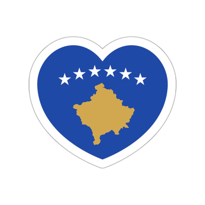 Heart Flag of Kosovo - STICKER Vinyl Die-Cut Decal-White-The Sticker Space