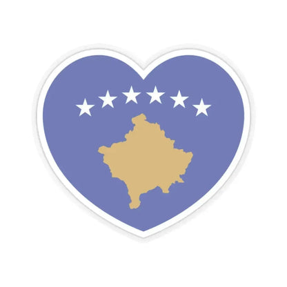Heart Flag of Kosovo - STICKER Vinyl Kiss-Cut Decal 2 Inch Transparent - The Sticker Space