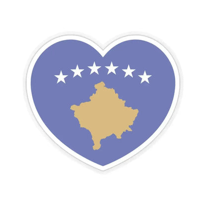 Heart Flag of Kosovo - STICKER Vinyl Kiss-Cut Decal 4 Inch Transparent - The Sticker Space