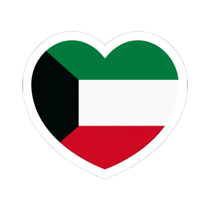 Heart Flag of Kuwait - STICKER Vinyl Kiss-Cut Decal 4 Inch White - The Sticker Space