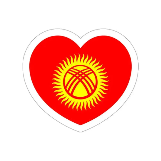 Heart Flag of Kyrgyzstan 1992-2023 - STICKER Vinyl Die-Cut Decal White Die-Cut 2 Inch - The Sticker Space