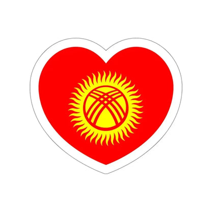 Heart Flag of Kyrgyzstan 1992-2023 - STICKER Vinyl Die-Cut Decal White Die-Cut 3 Inch - The Sticker Space