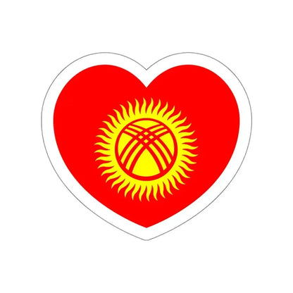 Heart Flag of Kyrgyzstan 1992-2023 - STICKER Vinyl Die-Cut Decal White Die-Cut 6 Inch - The Sticker Space