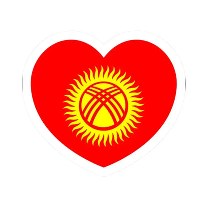 Heart Flag of Kyrgyzstan 1992-2023 - STICKER Vinyl Kiss-Cut Decal 2 Inch White - The Sticker Space