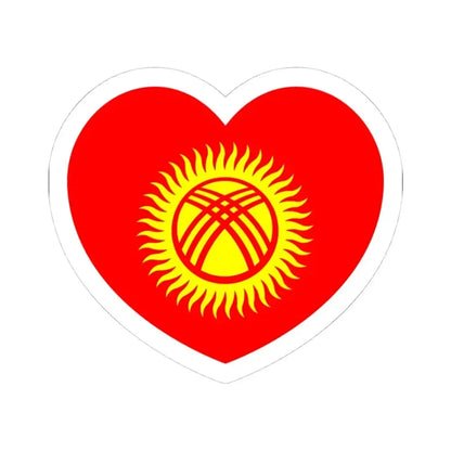 Heart Flag of Kyrgyzstan 1992-2023 - STICKER Vinyl Kiss-Cut Decal 4 Inch White - The Sticker Space