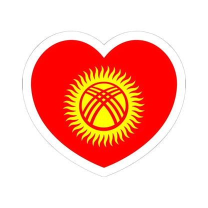 Heart Flag of Kyrgyzstan 1992-2023 - STICKER Vinyl Kiss-Cut Decal 6 Inch White - The Sticker Space