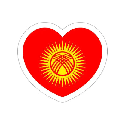 Heart Flag of Kyrgyzstan - STICKER Vinyl Die-Cut Decal White Die-Cut 2 Inch - The Sticker Space