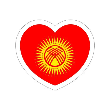 Heart Flag of Kyrgyzstan - STICKER Vinyl Die-Cut Decal White Die-Cut 6 Inch - The Sticker Space