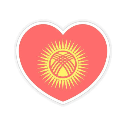 Heart Flag of Kyrgyzstan - STICKER Vinyl Kiss-Cut Decal 2 Inch Transparent - The Sticker Space