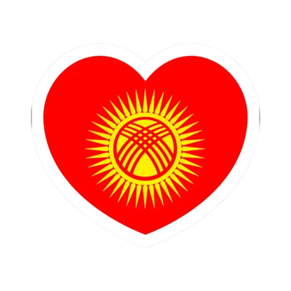 Heart Flag of Kyrgyzstan - STICKER Vinyl Kiss-Cut Decal 2 Inch White - The Sticker Space