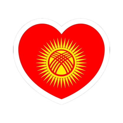 Heart Flag of Kyrgyzstan - STICKER Vinyl Kiss-Cut Decal 3 Inch White - The Sticker Space