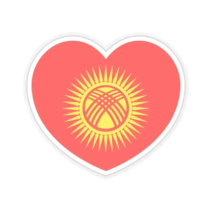 Heart Flag of Kyrgyzstan - STICKER Vinyl Kiss-Cut Decal 4 Inch Transparent - The Sticker Space