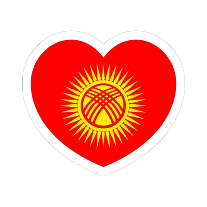 Heart Flag of Kyrgyzstan - STICKER Vinyl Kiss-Cut Decal 4 Inch White - The Sticker Space