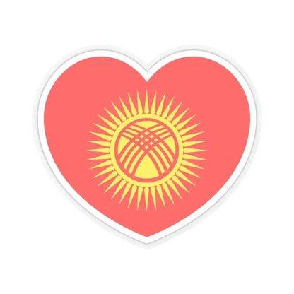 Heart Flag of Kyrgyzstan - STICKER Vinyl Kiss-Cut Decal 6 Inch Transparent - The Sticker Space