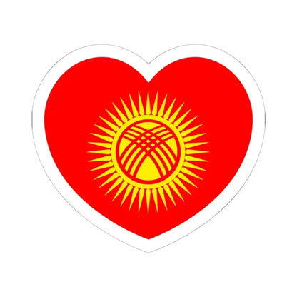 Heart Flag of Kyrgyzstan - STICKER Vinyl Kiss-Cut Decal 6 Inch White - The Sticker Space