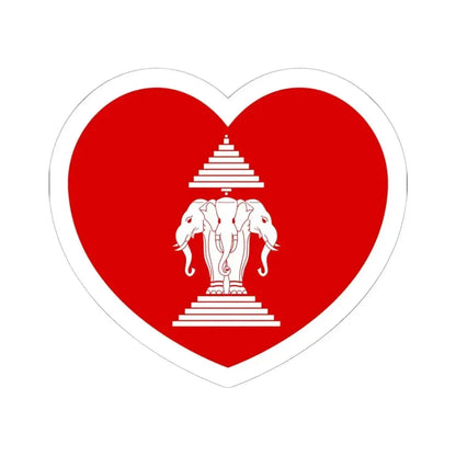 Heart Flag of Laos 1952-1975 - STICKER Vinyl Kiss-Cut Decal 6 Inch White - The Sticker Space