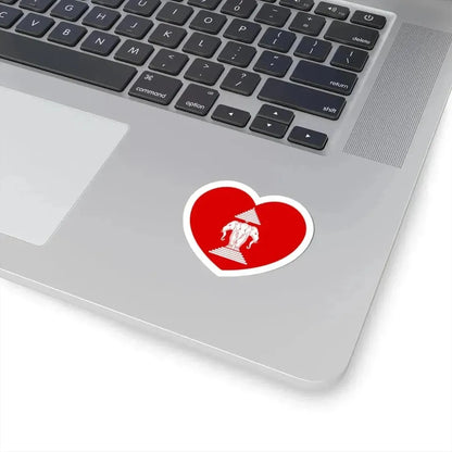 Heart Flag of Laos 1952-1975 - STICKER Vinyl Kiss-Cut Decal - The Sticker Space
