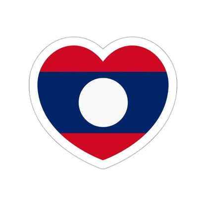 Heart Flag of Laos - STICKER Vinyl Die-Cut Decal White Die-Cut 2 Inch - The Sticker Space