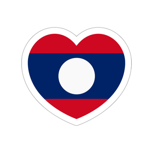 Heart Flag of Laos - STICKER Vinyl Die-Cut Decal-White-The Sticker Space