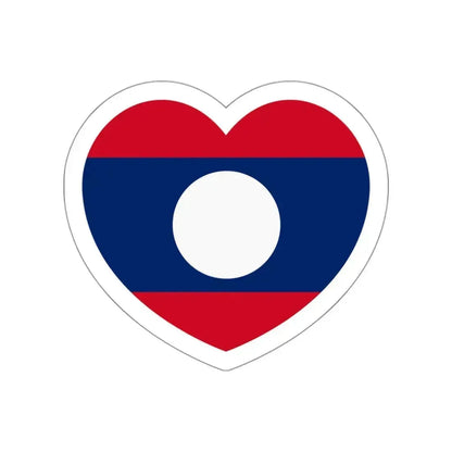 Heart Flag of Laos - STICKER Vinyl Die-Cut Decal White Die-Cut 3 Inch - The Sticker Space