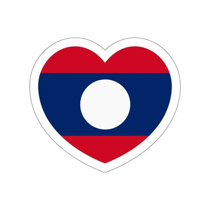 Heart Flag of Laos - STICKER Vinyl Die-Cut Decal White Die-Cut 6 Inch - The Sticker Space