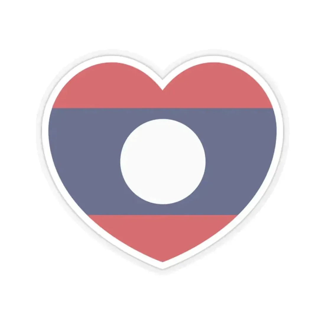 Heart Flag of Laos - STICKER Vinyl Kiss-Cut Decal 2 Inch Transparent - The Sticker Space