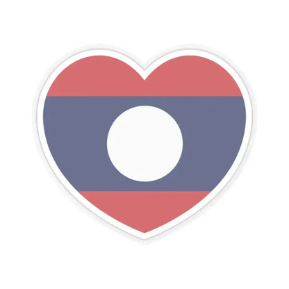 Heart Flag of Laos - STICKER Vinyl Kiss-Cut Decal 2 Inch Transparent - The Sticker Space