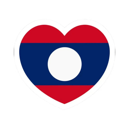 Heart Flag of Laos - STICKER Vinyl Kiss-Cut Decal 2 Inch White - The Sticker Space