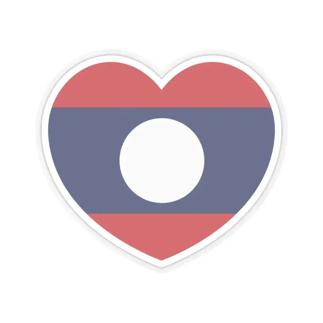 Heart Flag of Laos - STICKER Vinyl Kiss-Cut Decal 3 Inch Transparent - The Sticker Space