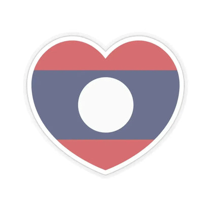 Heart Flag of Laos - STICKER Vinyl Kiss-Cut Decal 3 Inch Transparent - The Sticker Space