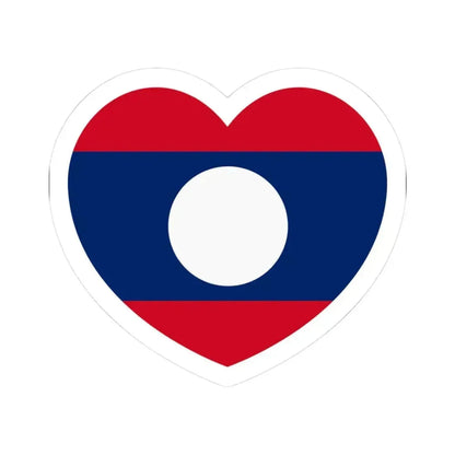 Heart Flag of Laos - STICKER Vinyl Kiss-Cut Decal 3 Inch White - The Sticker Space
