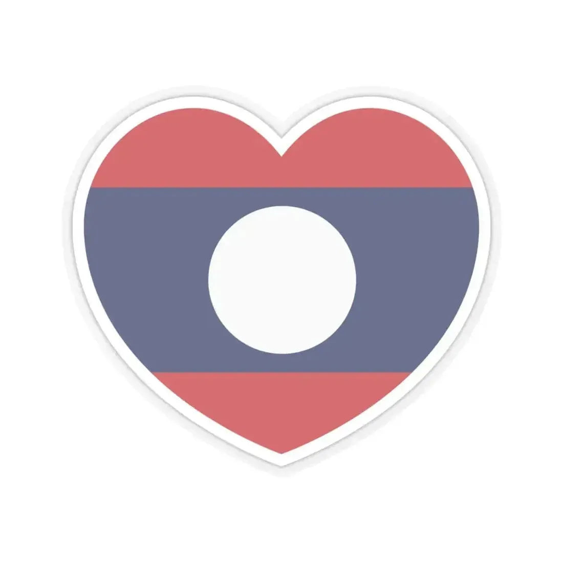 Heart Flag of Laos - STICKER Vinyl Kiss-Cut Decal 4 Inch Transparent - The Sticker Space
