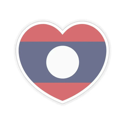Heart Flag of Laos - STICKER Vinyl Kiss-Cut Decal 4 Inch Transparent - The Sticker Space