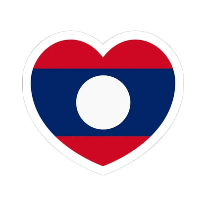 Heart Flag of Laos - STICKER Vinyl Kiss-Cut Decal 4 Inch White - The Sticker Space