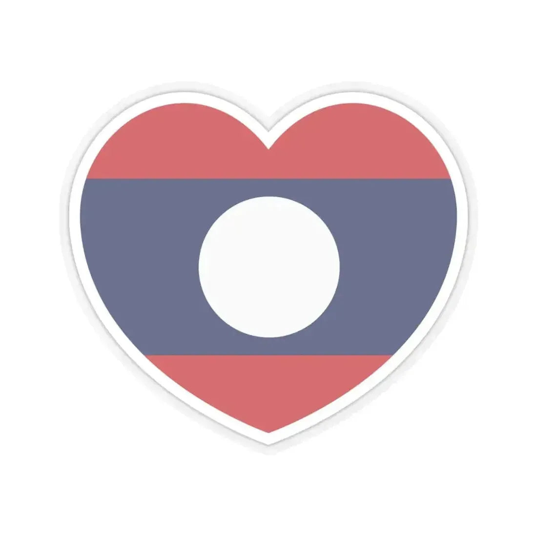 Heart Flag of Laos - STICKER Vinyl Kiss-Cut Decal 6 Inch Transparent - The Sticker Space